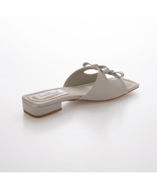 【クッション入り・柔らかい】スクエアリボンフラットサンダルIY5634