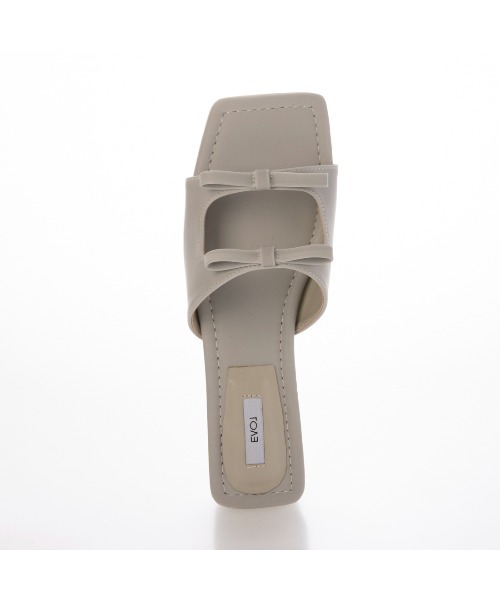 【クッション入り・柔らかい】スクエアリボンフラットサンダルIY5634