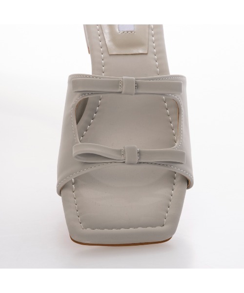 【クッション入り・柔らかい】スクエアリボンフラットサンダルIY5634