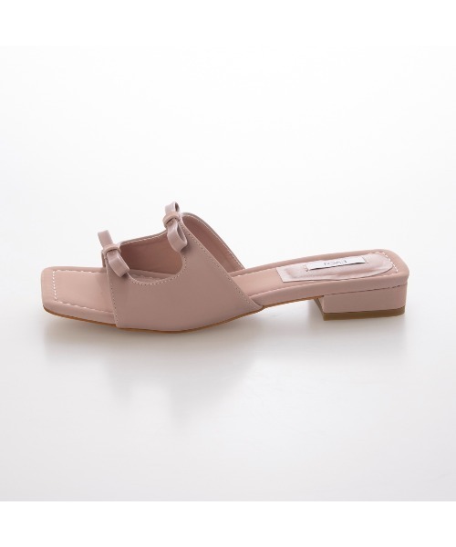 EVOL(イーボル)の「【クッション入り・柔らかい】スクエアリボンフラットサンダル IY5634(サンダル・レディース・ライトピンク/ライトグレー/ブラック/シルバー・LL/L/M/S)」の16枚目の写真