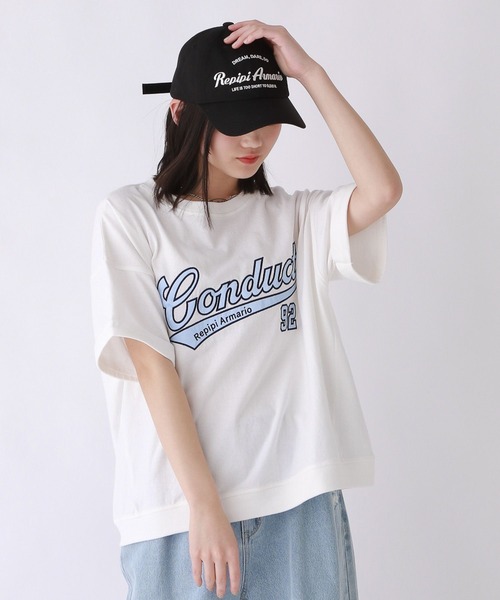 repipi armario（レピピ アルマリオ）の「サテンワッペンTシャツ（Tシャツ/カットソー・キッズ・ブルー/グレー/ブラック/イエロー/レッド/ピンク/ホワイト・MEDIUM/LARGE/SMALL）」の14枚目の写真