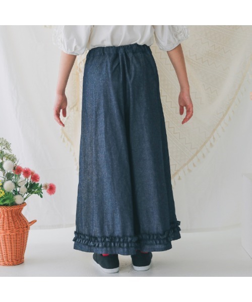 NHT(エヌエイチティー)の「エヌエイチティー フリルロングパンツ(その他パンツ・キッズ・ベージュ系その他6/インディゴブルー/ブラック・120cm/130cm/140cm/150cm/160cm/110cm)」の7枚目の写真