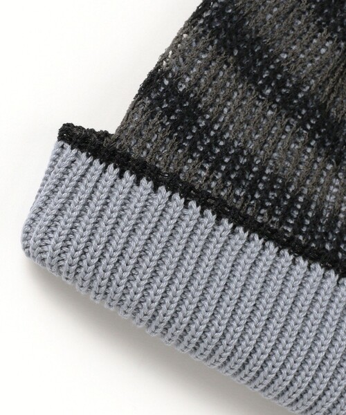 Ray BEAMS（レイビームス）の「RACAL / Lace Knitting Stripe Beanie（ニットキャップ/ビーニー・レディース・ベージュ/ブラック・ONE SIZE）」の3枚目の写真