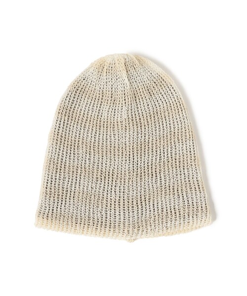 Ray BEAMS（レイビームス）の「RACAL / Lace Knitting Stripe Beanie（ニットキャップ/ビーニー・レディース・ベージュ/ブラック・ONE SIZE）」の4枚目の写真