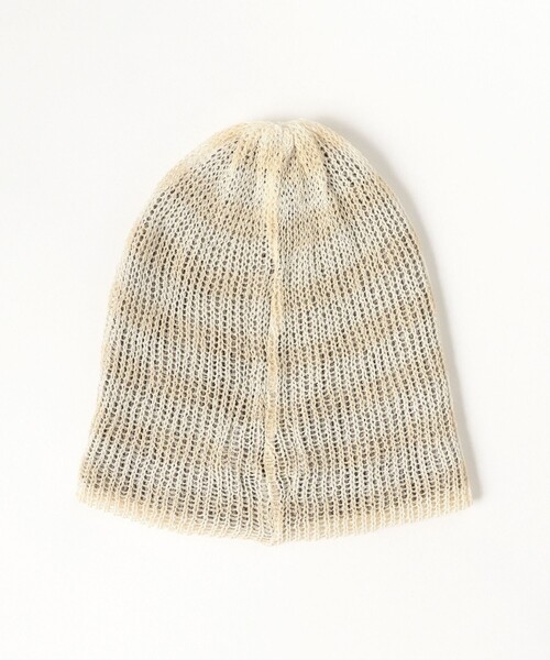 Ray BEAMS（レイビームス）の「RACAL / Lace Knitting Stripe Beanie（ニットキャップ/ビーニー・レディース・ベージュ/ブラック・ONE SIZE）」の5枚目の写真