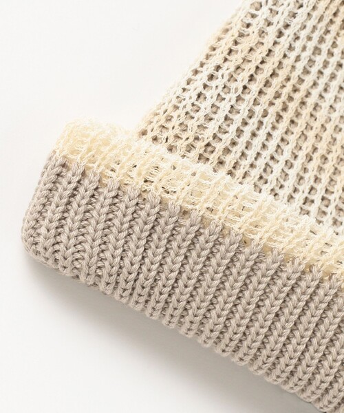 Ray BEAMS（レイビームス）の「RACAL / Lace Knitting Stripe Beanie（ニットキャップ/ビーニー・レディース・ベージュ/ブラック・ONE SIZE）」の7枚目の写真