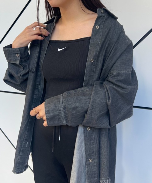 NIKE（ナイキ）の「【NIKE】エッセンシャルリブクロップドトップ（キャミソール・レディース・ブラック・LARGE）」の5枚目の写真
