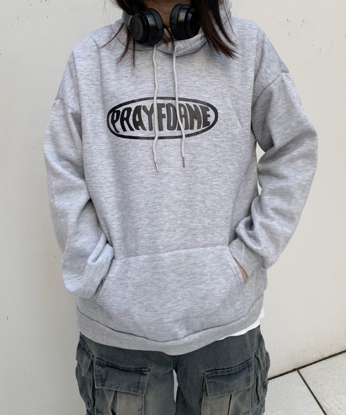 SHEPP(シープ)の「裏起毛 フロントロゴ ビッグパーカー(パーカー・レディース・ホワイト/グレー・M/L)」の14枚目の写真