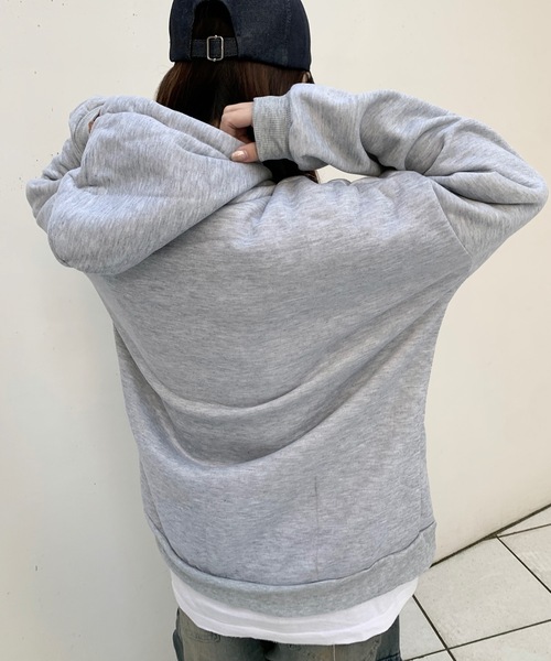 SHEPP(シープ)の「裏起毛 フロントロゴ ビッグパーカー(パーカー・レディース・ホワイト/グレー・M/L)」の15枚目の写真