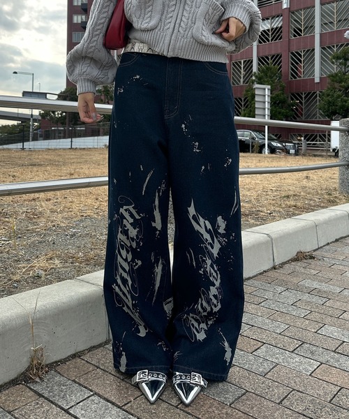 新品　COMME CA ISM ダークブルー（デニム様） ブレザー &パンツ セール】レーザープリントデニム（デニムパンツ）｜sedacle girl