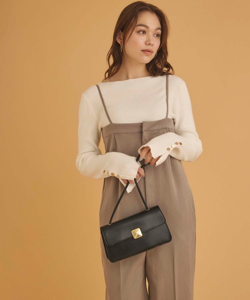 Edit Sheen（エディットシーン）の「メタルプレートワンハンドルバッグ（ショルダーバッグ・レディース・ブラック/アイボリー/ブラウン・FREE）」の7枚目の写真