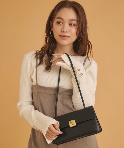 Edit Sheen（エディットシーン）の「メタルプレートワンハンドルバッグ（ショルダーバッグ・レディース・ブラック/アイボリー/ブラウン・FREE）」の8枚目の写真