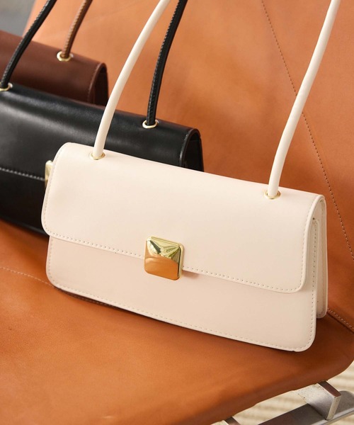 Edit Sheen（エディットシーン）の「メタルプレートワンハンドルバッグ（ショルダーバッグ・レディース・ブラック/アイボリー/ブラウン・FREE）」の9枚目の写真