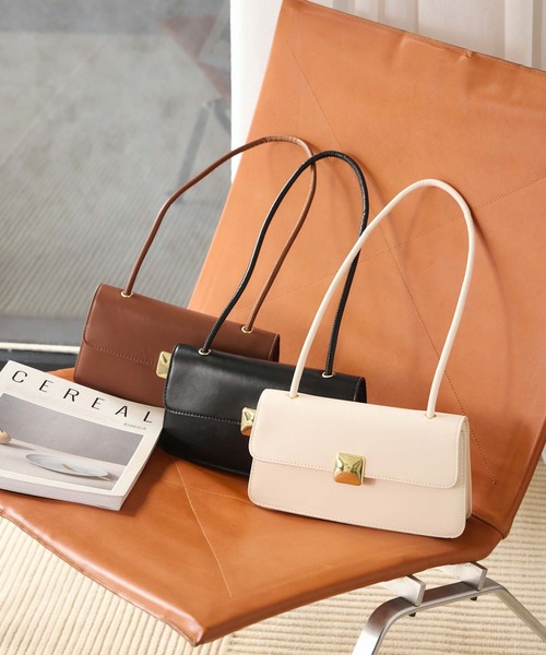 Edit Sheen（エディットシーン）の「メタルプレートワンハンドルバッグ（ショルダーバッグ・レディース・ブラック/アイボリー/ブラウン・FREE）」の6枚目の写真