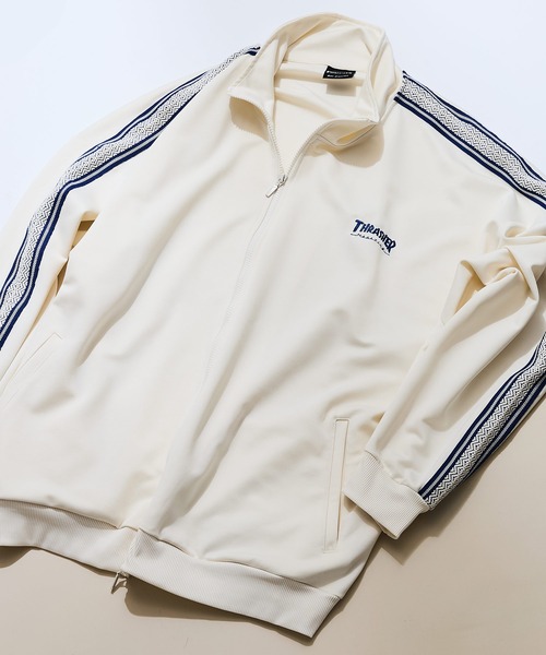 THRASHER（スラッシャー）の「【THRASHER/スラッシャー】ジャガードテープ サイドライン ジャージトラックジャケット（ジャージ・メンズ・ホワイト/ブラック・MEDIUM/LARGE/X-LARGE）」の11枚目の写真