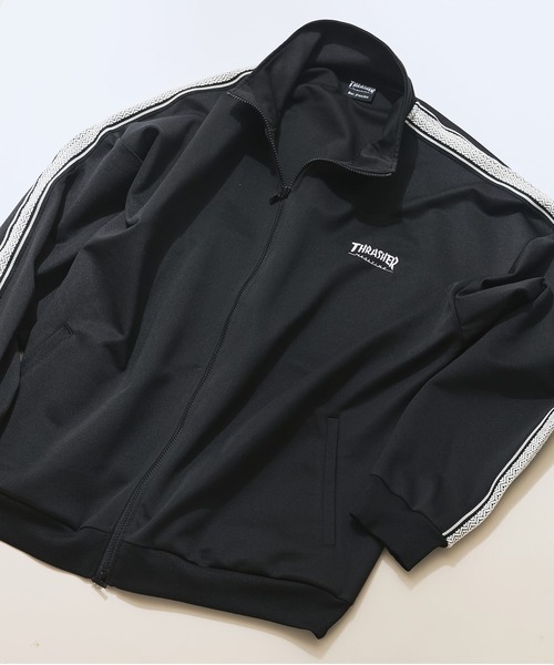 THRASHER（スラッシャー）の「【THRASHER/スラッシャー】ジャガードテープ サイドライン ジャージトラックジャケット（ジャージ・メンズ・ホワイト/ブラック・MEDIUM/LARGE/X-LARGE）」の12枚目の写真