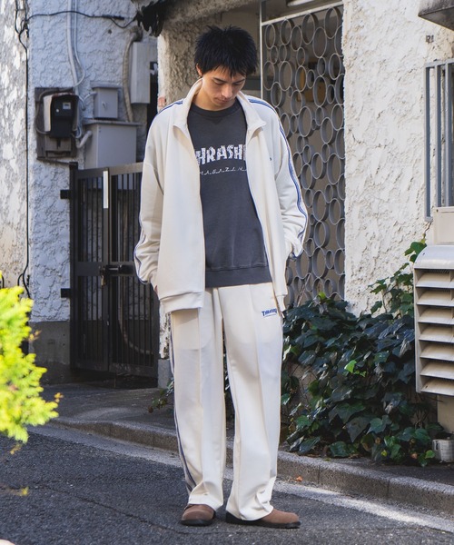 THRASHER（スラッシャー）の「【THRASHER/スラッシャー】ジャガードテープ サイドライン ジャージトラックジャケット（ジャージ・メンズ・ホワイト/ブラック・MEDIUM/LARGE/X-LARGE）」の13枚目の写真