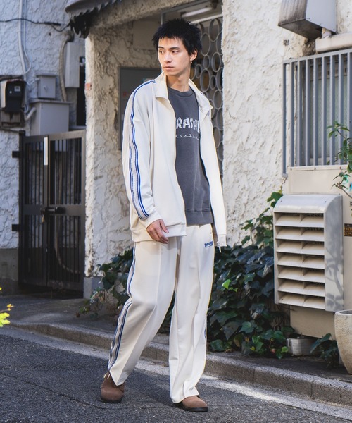 THRASHER（スラッシャー）の「【THRASHER/スラッシャー】ジャガードテープ サイドライン ジャージトラックジャケット（ジャージ・メンズ・ホワイト/ブラック・MEDIUM/LARGE/X-LARGE）」の14枚目の写真