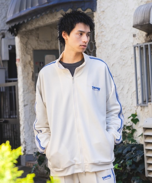 THRASHER（スラッシャー）の「【THRASHER/スラッシャー】ジャガードテープ サイドライン ジャージトラックジャケット（ジャージ・メンズ・ホワイト/ブラック・MEDIUM/LARGE/X-LARGE）」の19枚目の写真