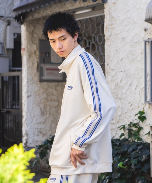 THRASHER（スラッシャー）の「【THRASHER/スラッシャー】ジャガードテープ サイドライン ジャージトラックジャケット（ジャージ・メンズ・ホワイト/ブラック・MEDIUM/LARGE/X-LARGE）」の20枚目の写真