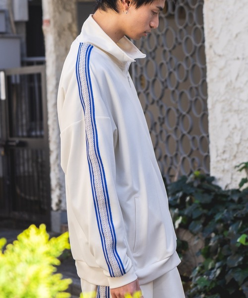 THRASHER（スラッシャー）の「【THRASHER/スラッシャー】ジャガードテープ サイドライン ジャージトラックジャケット（ジャージ・メンズ・ホワイト/ブラック・MEDIUM/LARGE/X-LARGE）」の22枚目の写真