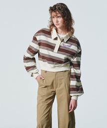 ESSENTIAL（エッセンシャル）の「裏毛ボーダーショートポロシャツ（ポロシャツ）」