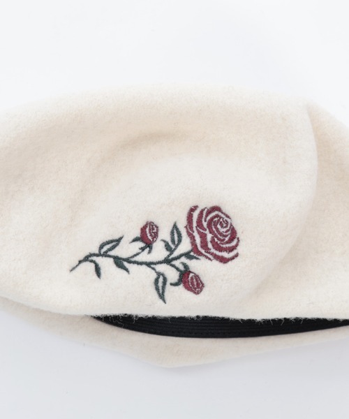 axes femme(アクシーズファム)の「ローズ刺繍ベレー(ハンチング/ベレー帽・レディース・キナリ/ブラック・FREE)」の8枚目の写真