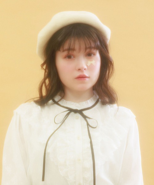 axes femme(アクシーズファム)の「ローズ刺繍ベレー(ハンチング/ベレー帽・レディース・キナリ/ブラック・FREE)」の3枚目の写真