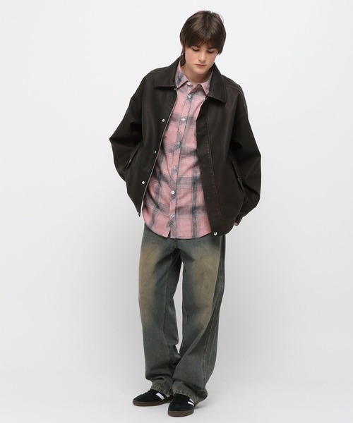 3.3 Field Trip （3.3フィールドトリップ）の「3.3 Field Trip／ウォッシュチェックシャツ（シャツ/ブラウス・メンズ・ブルー/ピンク・FREE）」の3枚目の写真