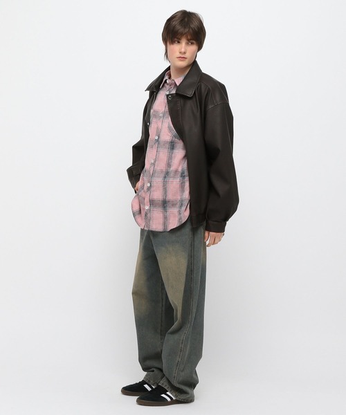 3.3 Field Trip （3.3フィールドトリップ）の「3.3 Field Trip／ウォッシュチェックシャツ（シャツ/ブラウス・メンズ・ブルー/ピンク・FREE）」の5枚目の写真