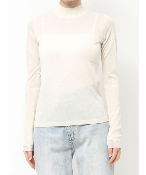 LAGUNAMOON（ラグナムーン）の「シアーラメボトルネックプルオーバー（Tシャツ/カットソー・レディース・アイボリー/ライトグリーン/グレー・FREE）」の9枚目の写真