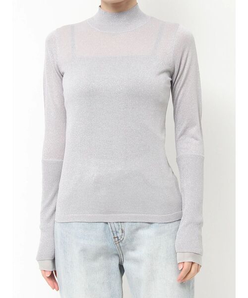 LAGUNAMOON（ラグナムーン）の「シアーラメボトルネックプルオーバー（Tシャツ/カットソー・レディース・アイボリー/ライトグリーン/グレー・FREE）」の10枚目の写真