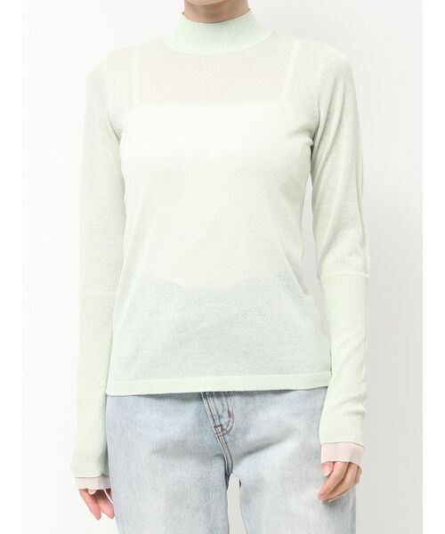 LAGUNAMOON（ラグナムーン）の「シアーラメボトルネックプルオーバー（Tシャツ/カットソー・レディース・アイボリー/ライトグリーン/グレー・FREE）」の11枚目の写真