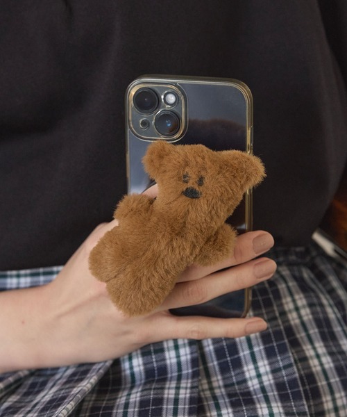 ふわふわ ぬいぐるみ ベアー スマホグリップ（スマホグッズ）｜MONO