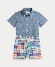POLO RALPH LAUREN CHILDRENSWEAR（ポロ ラルフ ローレン チルドレンズウェア）の「コットン シャンブレー シャツ & マドラス ショートパンツ セット（その他ベビーウェア）」