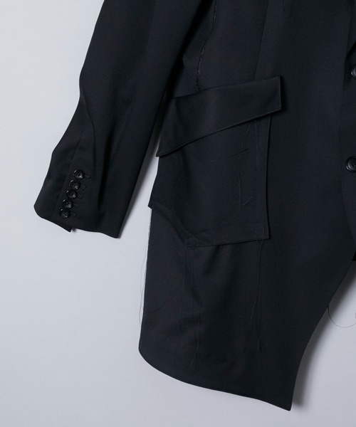 sulvam(サルバム)の「【sulvam / サルバム】SLASH OVER JACKET(カバーオール・メンズ・ブラック・S/M)」の3枚目の写真