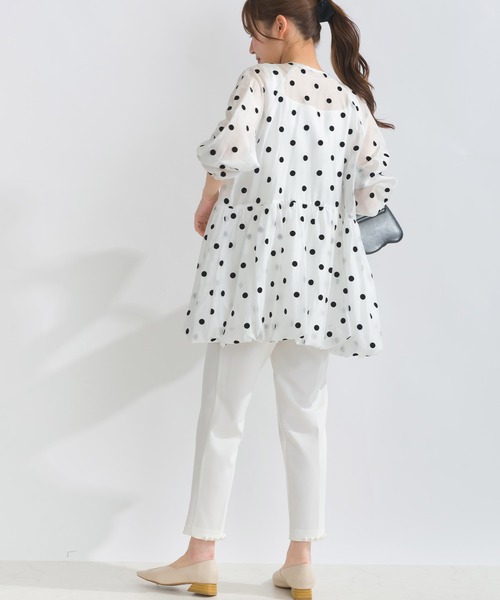 新品！PICCIN PERLA フロッキードット シアーブルゾン セール】フロッキードットシアーブルゾン（ブルゾン）｜PICCIN