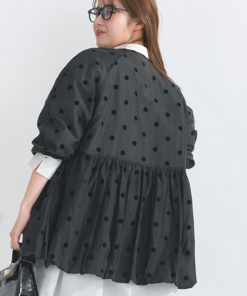 新品！PICCIN PERLA フロッキードット シアーブルゾン セール】フロッキードットシアーブルゾン（ブルゾン）｜PICCIN