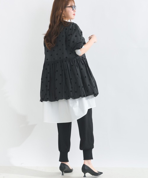 新品！PICCIN PERLA フロッキードット シアーブルゾン セール】フロッキードットシアーブルゾン（ブルゾン）｜PICCIN