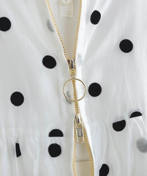 PICCIN PERLA（ピッチンペルラ）の「フロッキードットシアーブルゾン（ブルゾン・レディース・オフホワイト/ブラック・M）」の21枚目の写真