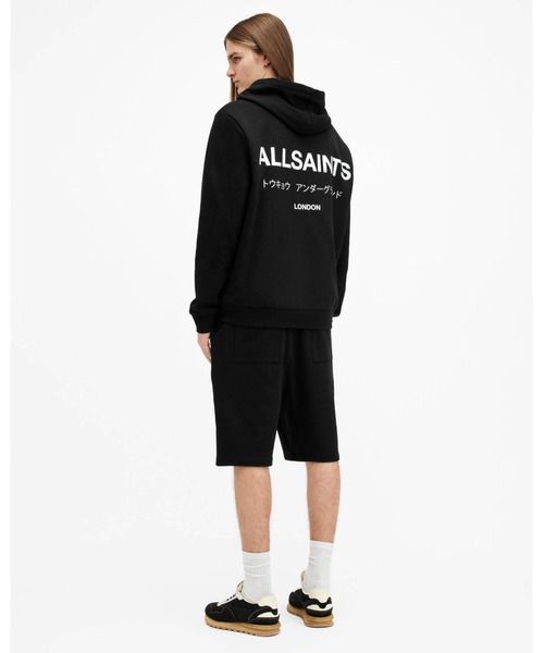ALLSAINTS（オールセインツ）の「UNDERGROUND RELAXED FIT SWEAT SHORTS | アンダーグラウンド リラックス フィット スウェット ショーツ（スウェットパンツ・メンズ・ブラック・S/M/XS/L）」の3枚目の写真