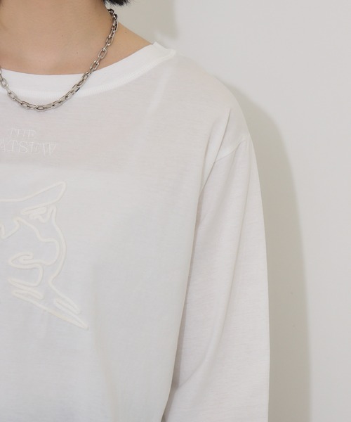 tシャツ pqran CATコード刺繍T レディース Paradise Picnic tシャツ pqran CATコード刺繍T レディース