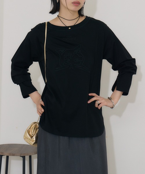 tシャツ pqran CATコード刺繍T レディース Paradise Picnic tシャツ pqran CATコード刺繍T レディース