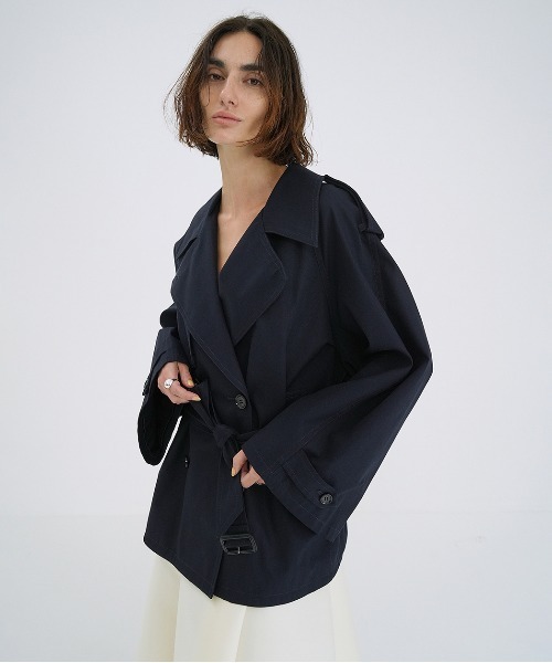 【4/15削除】 CLANE クラネ　トレンチコート ブラック OVER SHORT TRENCH COAT（トレンチコート）｜CLANE（クラネ）の