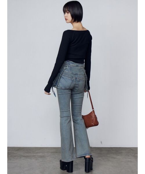 EMODA(エモダ)の「クロスクロップドトップ(Tシャツ/カットソー・レディース・ホワイト/ブラック/グレー/ピンク・FREE)」の10枚目の写真