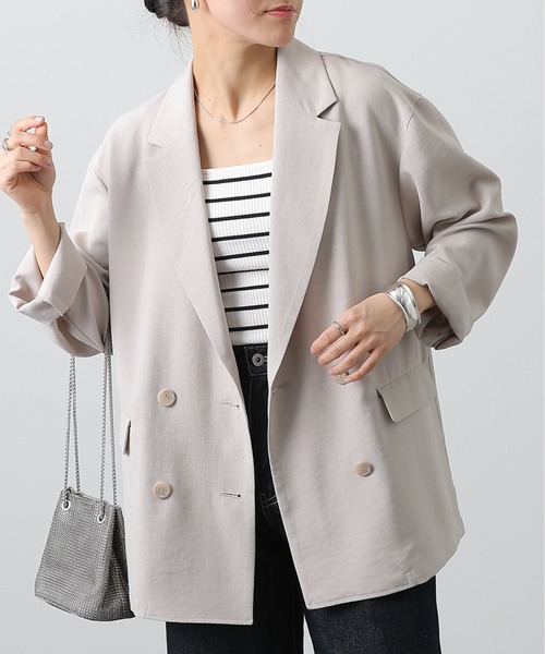 COLONY 2139（コロニートゥーワンスリーナイン）の「テックリネンダブルテーラードジャケット（テーラードジャケット・レディース・ブラック/ブラウン/グレイッシュベージュ/ミント・MEDIUM/SMALL）」の3枚目の写真