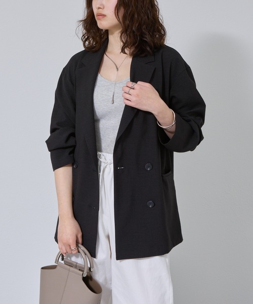 COLONY 2139（コロニートゥーワンスリーナイン）の「テックリネンダブルテーラードジャケット（テーラードジャケット・レディース・ブラック/ブラウン/グレイッシュベージュ/ミント・MEDIUM/SMALL）」の16枚目の写真