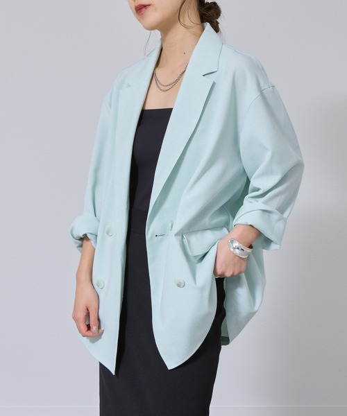 COLONY 2139（コロニートゥーワンスリーナイン）の「テックリネンダブルテーラードジャケット（テーラードジャケット・レディース・ブラック/ブラウン/グレイッシュベージュ/ミント・MEDIUM/SMALL）」の7枚目の写真