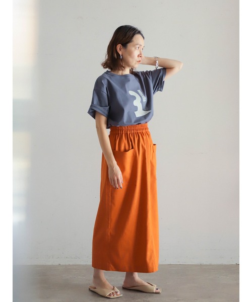 NOMBRE IMPAIR ポリエステルツイルワッシャー　イージースカート シャンブレートロ イージースカート | NOMBRE IMPAIR