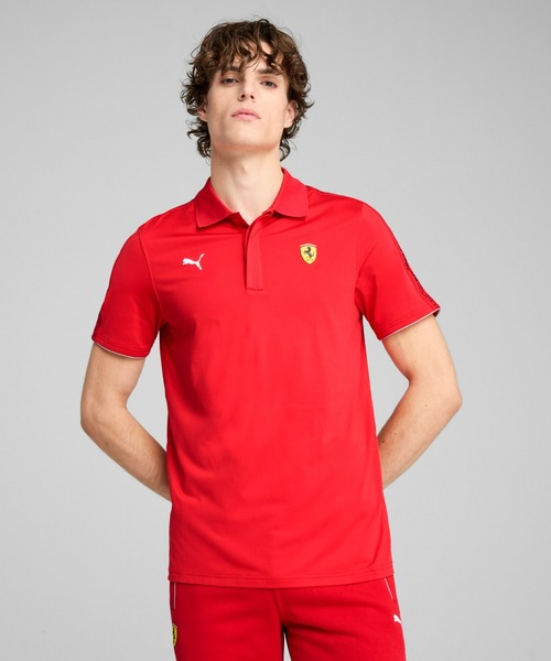 プーマ PUMA ポロシャツ ボタン ショートスリーブ 半袖 Mサイズ 赤 セール】PUMA プーマ メンズ フェラーリ レース クラウドスパン